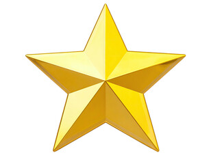 Obraz premium A bright, five-pointed gold star illustration, rendered in a detailed, shiny, polished design