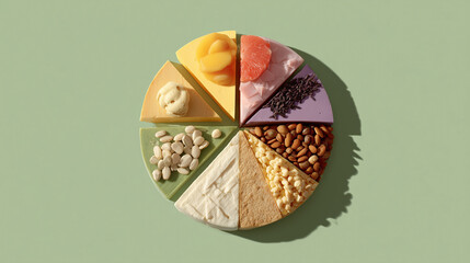 Colorful cheese platter with assorted toppings arranged in a circle