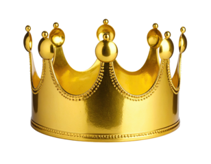 Gleaming, golden royal headwear, isolated on a black background, with ornate detail