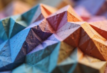 Vibrant Geometric Mountain Landscape