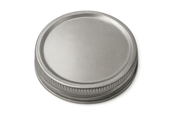 Silver metal jar lid for food canning