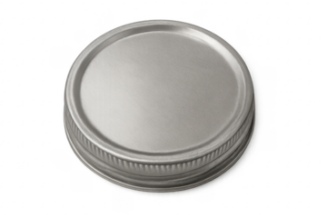 Silver metal jar lid for food canning