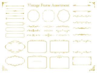 デザイン用のベクターグラフィック要素のコレクション。装飾的な渦巻きや巻物、ビンテージなフレーム、ボーダー、ラベル、区切り線。レトロなベクターイラスト。