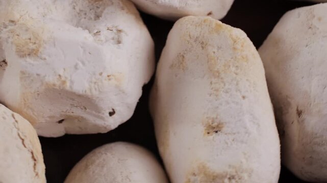 White chunos potatoes from Peru, chuno food from potato, bolivian peruvian traditional dish. 