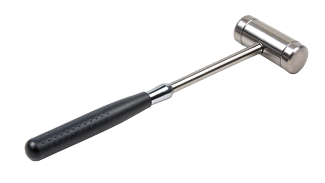 Reflex hammer isolated on transparent background, a medical instrument used by neurologists to test patient reflexes and diagnose nerve damage
