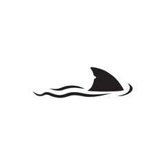 Shark Fin Icon | Ocean Wave Silhouette Vector