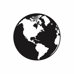 Planet earth or world globe with oceans and water flat vector color icon for apps and websites
