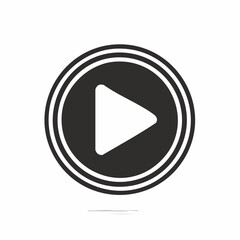 Play video or play media flat icon for apps and websites