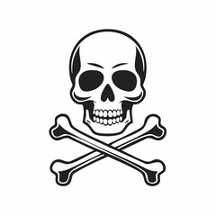 Crossbones and skull death flat vector icon for apps and games
