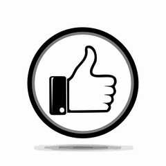Obraz premium Thumbs up flat icon for apps and websites