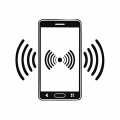 Smartphone / mobile phone vibrating or ringing flat vector icon for apps and websites