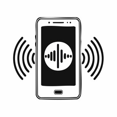 Smartphone / mobile phone vibrating or ringing flat vector icon for apps and websites
