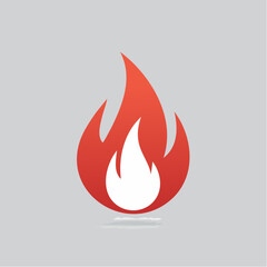 Red hot fire / flame heat or spicy food symbol flat vector icon for apps and websites