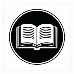 Reading or learning with book flat icon for education apps and websites