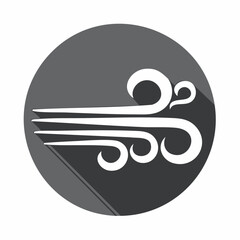 Blowing wind / windy flat icon for apps and websites