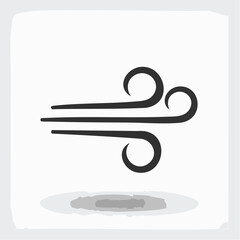Blowing wind / windy flat icon for apps and websites