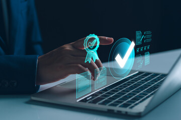 Digital checklist for business certification and quality assurance, survey report, technology verification processes with performance audits and system control for improved standards compliance