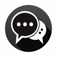 Chatting or messaging bubbles with dots flat icon apps and websites