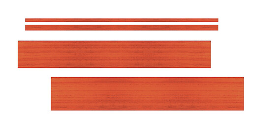 Exotic red of mahogany tree. Horizontal mordanted boards, planks, medium height size.