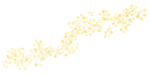 Gold stars confetti - golden star dust flying. Vector festive design element for different purposes.