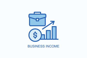 Business Income Icon Or Logo Isolated Vector Illustration