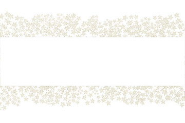 Golden stars confetti - festive vector border background. Glittering golden stars confetti with frame space for text.