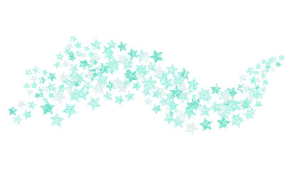 Flying stars glittery vector decoration design elements for different purposes. Blue stars confetti background.