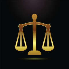 Golden Balance Scales Symbol Justice Libra Law Equilibrium Fairness System Symbolism Decision Support