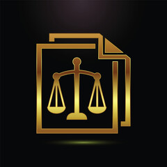 Golden Legal Document Symbol Justice Libra Law Equilibrium Fairness System Symbolism Regulation