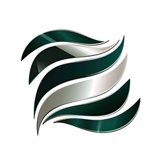 Fototapeta premium Abstract wave logo element for company branding, isolated against a white background