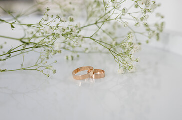 Two elegant gold wedding rings