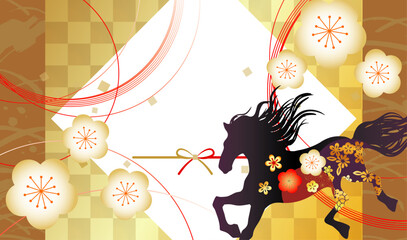 2026年午年の年賀状背景イラスト