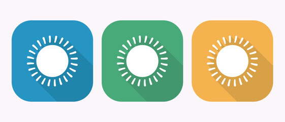 Sun Icons Vector Illustration Element Light Symbol Long Shadow Creative Iconography