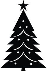 Christmas Tree Silhouette: The classic silhouette of a Christmas tree adorned with ornaments and a star, capturing the holiday spirit with simplicity.