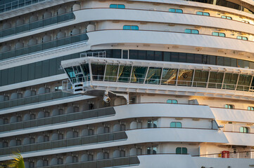 Cruise Ship Bridge and Passenger Balconies