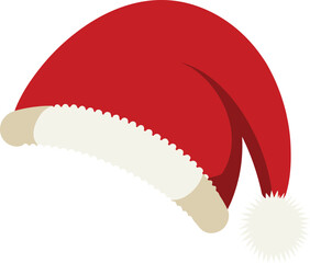 Festive Santa Hat: A close-up shot of a Santa hat, traditionally red and white, with its iconic design of a soft, pointed shape. A classic representation of holiday spirit.