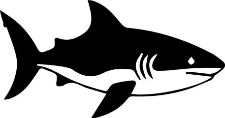 Fototapeta premium Black and White Shark Vector Illustration for Design Projects