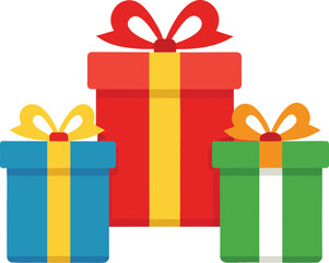 Gift Boxes: A collection of vibrant gift boxes, each wrapped with a decorative bow, ready to bestow joy and excitement for any celebratory occasion.