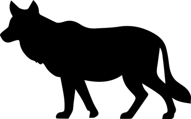 Fototapeta premium Standing wolf silhouette vector graphic illustration