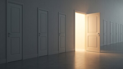 Open Door with Bright Light – Opportunity and New Beginning Concept