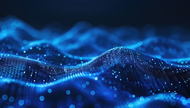 Blue wave pattern abstract background. Could be used in tech websites, presentations