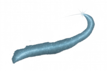 Glowing blue glitter swirl creating a sparkling light effect, shimmering magic dust trail on transparent background