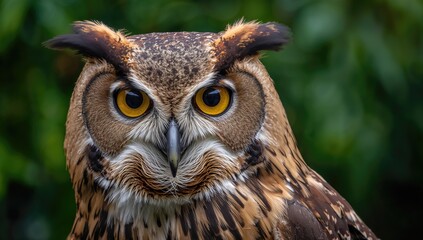 Fototapeta premium Close-up of a brown owl highlighting the beauty of wildlife with its unique characteristics