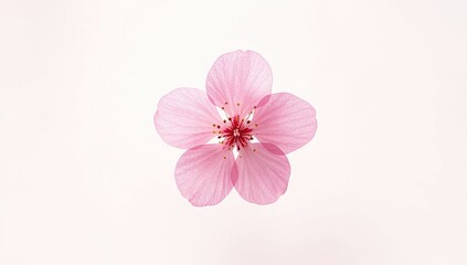 Obraz premium A beautiful pink cherry blossom displayed against a white background, created with generative AI tools