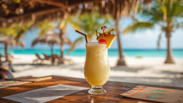 Alcoholic cocktail list featuring Pina Colada