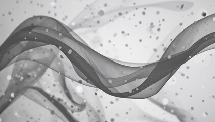 A translucent gray fabric with delicate spots creates an elegant abstract design, its gentle folds adding depth and a refined softness.