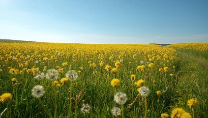 Fototapeta premium Dandelion Meadow Scene