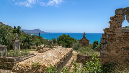 Aerial Perspective of an Old Burial Ground Necropolis