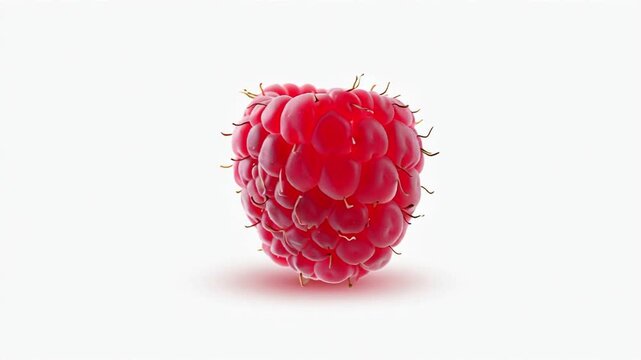 Raspberry rotating on white background