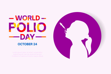Silhouette of a girl receiving oral polio drops for World Polio Day.